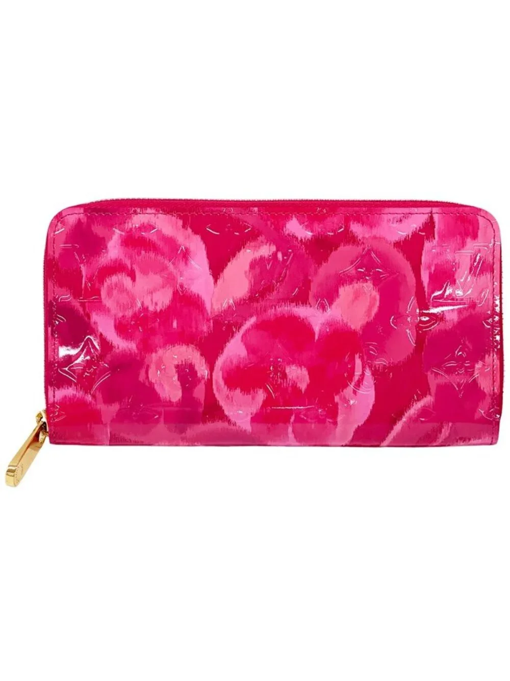 Louis Vuitton Wallet Monogram Ikat Flower Vernis Zippy Rose Indien Pink